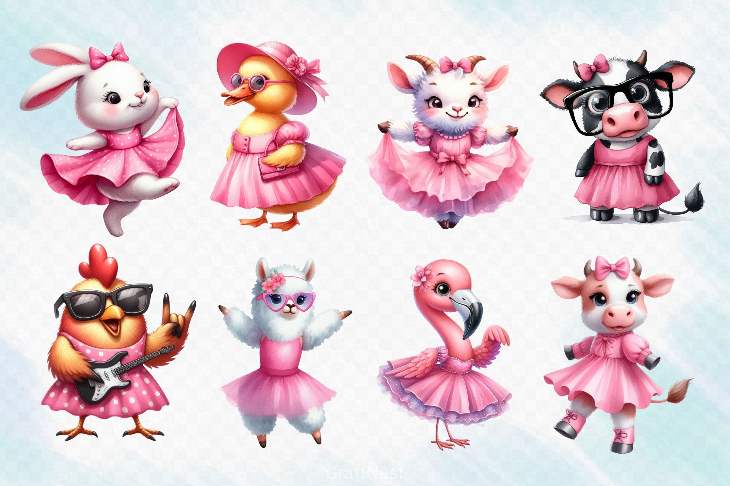 Animal Cute Ballerina Clipart Bundle