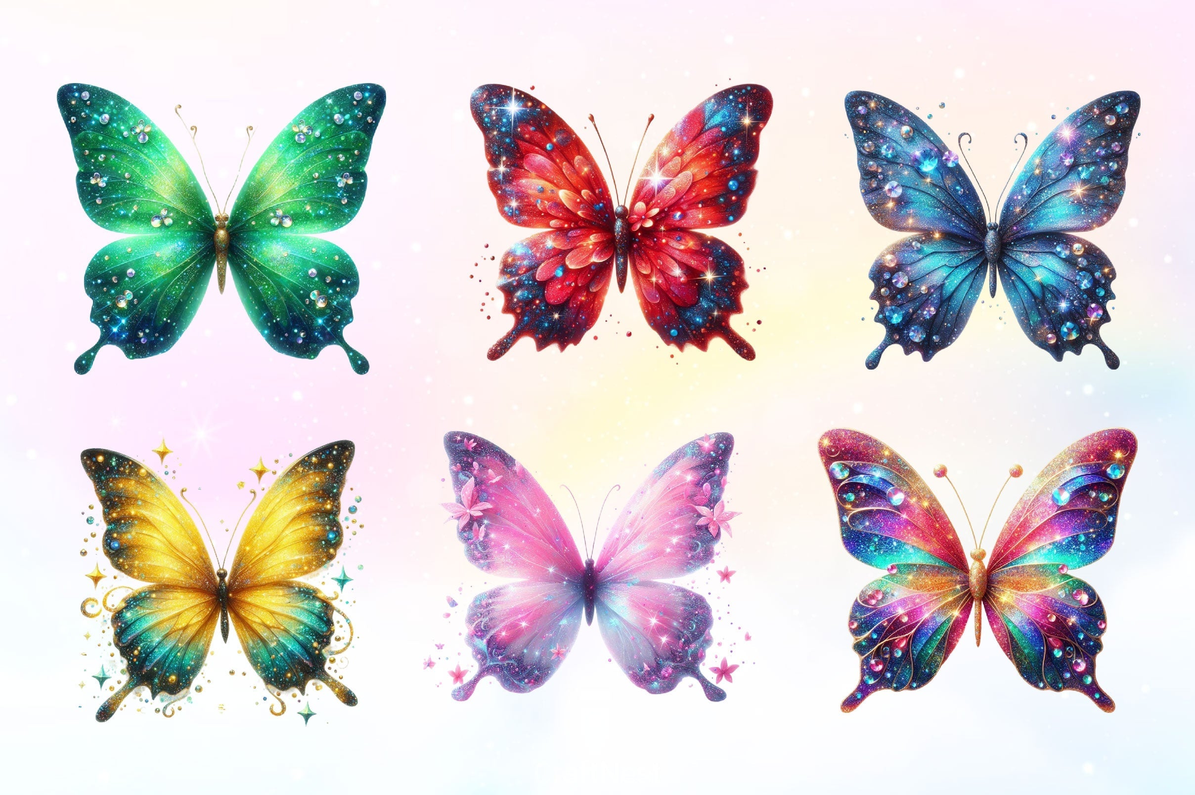 Colorful Butterfly Clipart Bundle 3