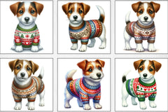 Christmas Jack Russell Terrier Clipart Bundle - CraftNest - Digital Crafting and Art