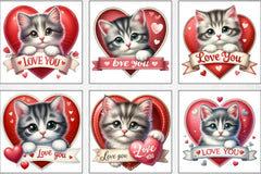 Cute Valentines Kittens Clipart Bundle - CraftNest - Digital Crafting and Art