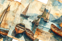 Vintage Boats Junk Journal Papers - CraftNest - Digital Crafting and Art