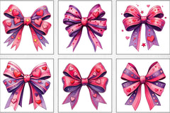 Watercolour Hot Pink Bows Clipart Bundle - CraftNest - Digital Crafting and Art