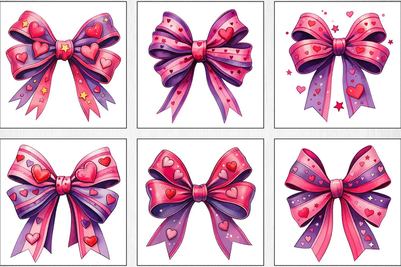 Watercolour Hot Pink Bows Clipart Bundle - CraftNest - Digital Crafting and Art