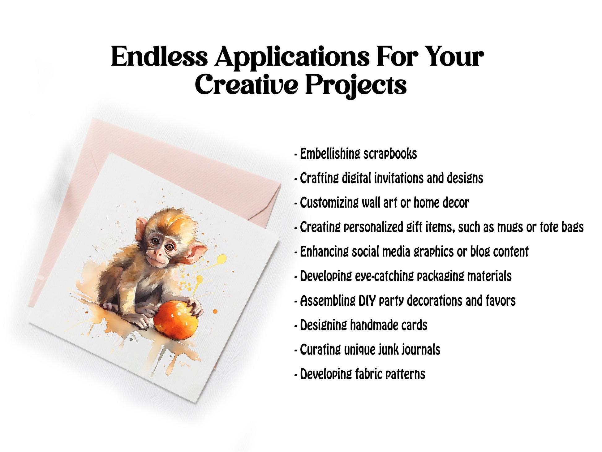 Baby Monkey Clipart - CraftNest
