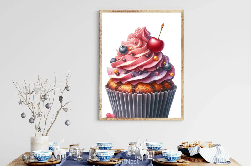 Strawberry Cupcake Clipart Bundle - CraftNest - Digital Crafting and Art