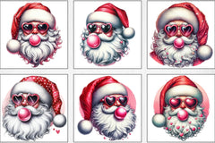 Retro Santa Bubble Clipart Bundle - CraftNest - Digital Crafting and Art