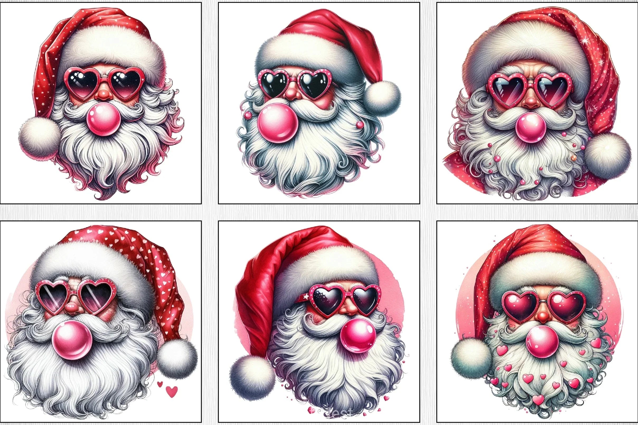Retro Santa Bubble Clipart Bundle - CraftNest - Digital Crafting and Art
