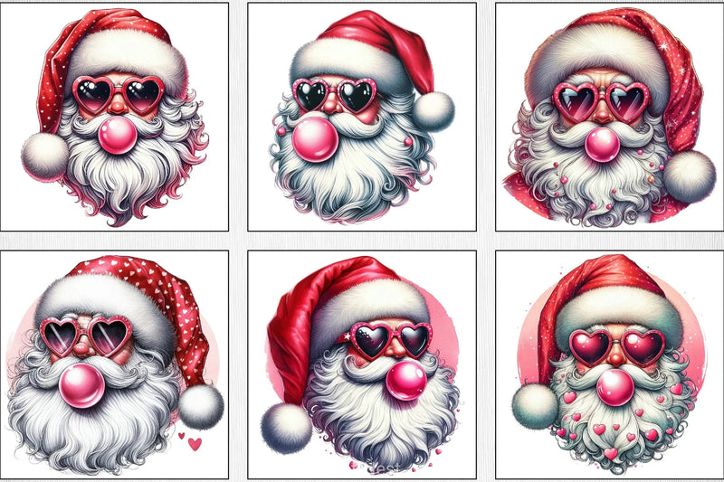 Retro Santa Bubble Clipart Bundle - CraftNest - Digital Crafting and Art