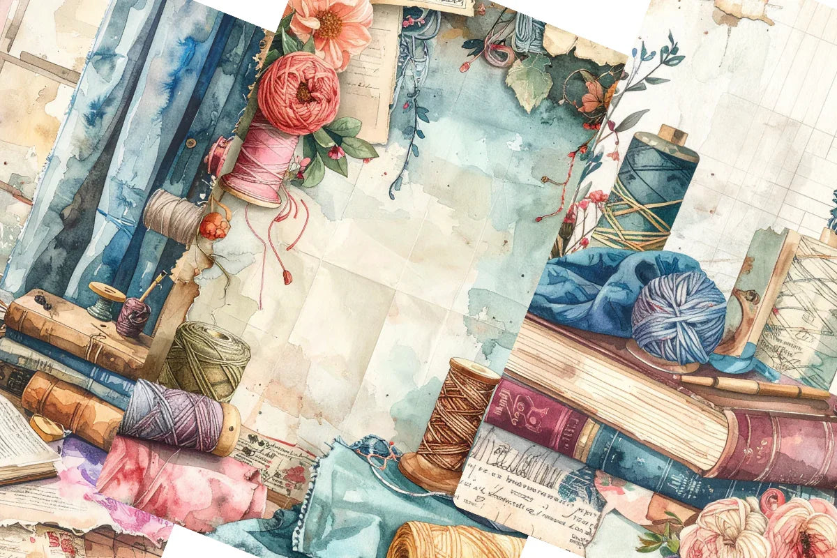 Vintage Seamstress Junk Journal Papers - CraftNest - Digital Crafting and Art