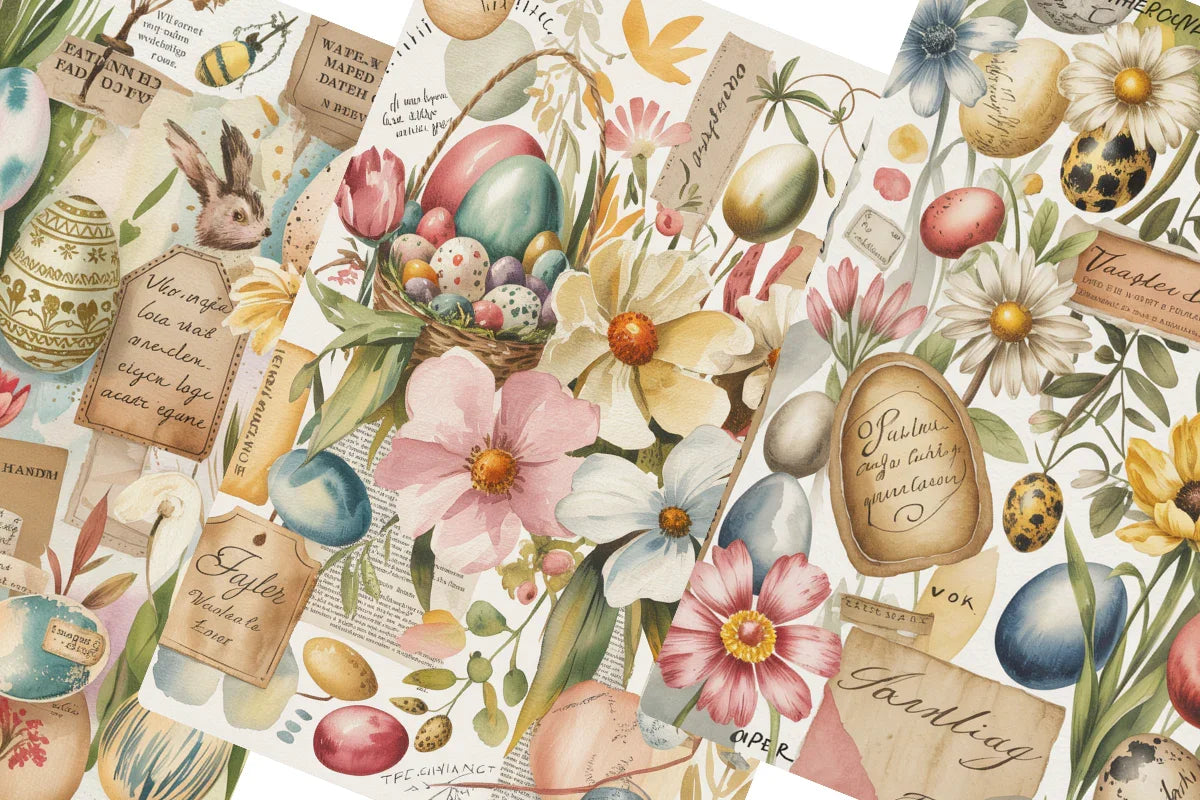 Vintage Easter Junk Journal Papers - CraftNest - Digital Crafting and Art