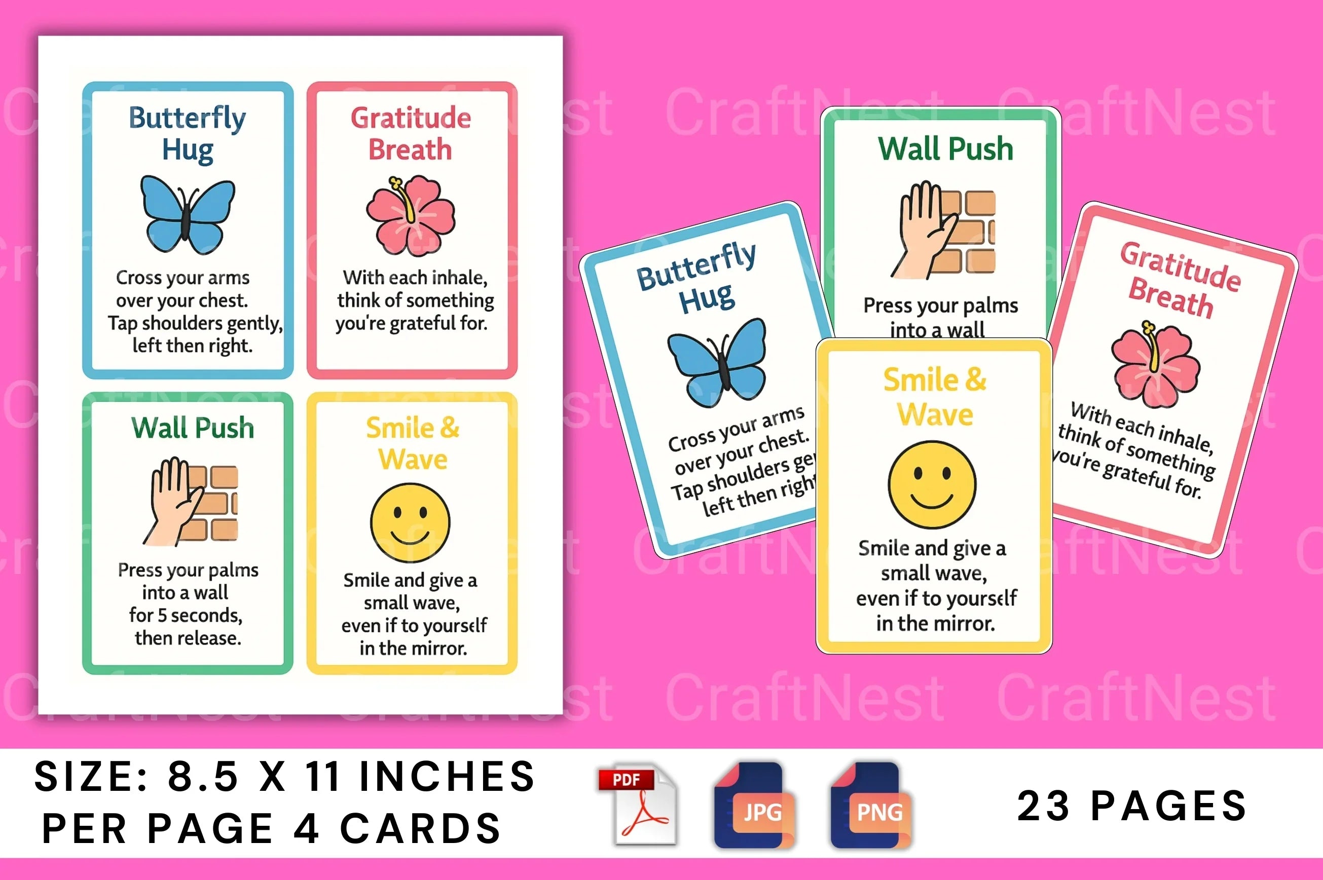 Anxiety Relief Flashcards for Stress Management - CraftNest - Digital Crafting and Art