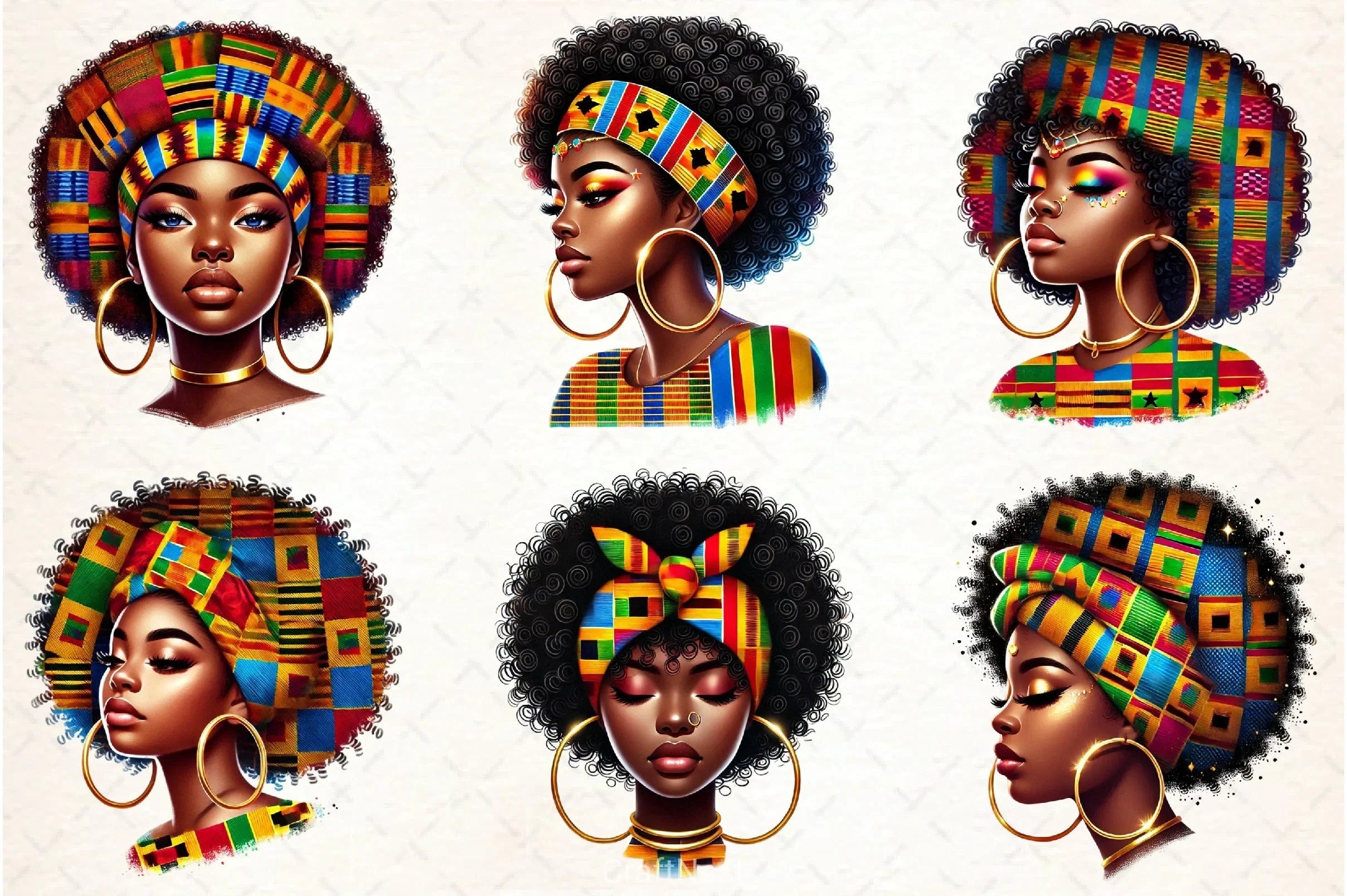 Afro Girl Clipart Bundle - CraftNest - Digital Crafting and Art