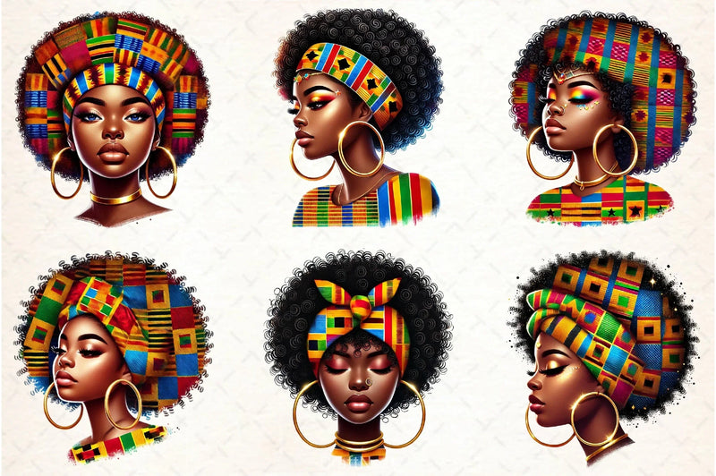 Afro Girl Clipart Bundle - CraftNest - Digital Crafting and Art