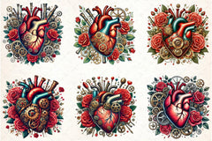 Steampunk Heart Clipart Bundle - CraftNest - Digital Crafting and Art
