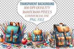 Retro School Bag Clipart Bundle - CraftNest - Digital Crafting and Art