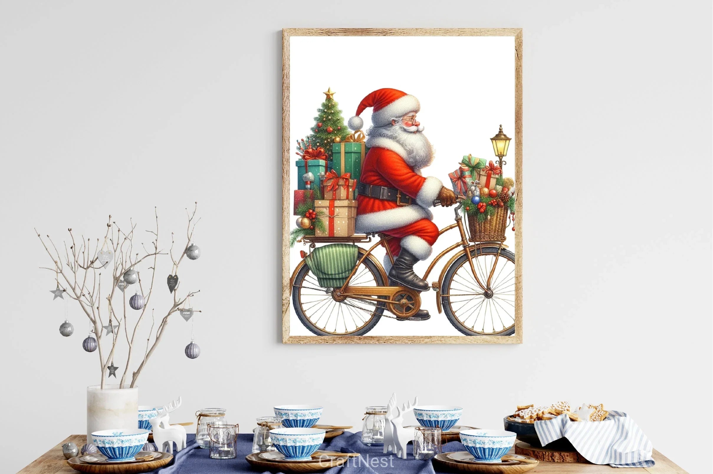 Santa Bicycle Gifts Clipart Bundle - CraftNest - Digital Crafting and Art