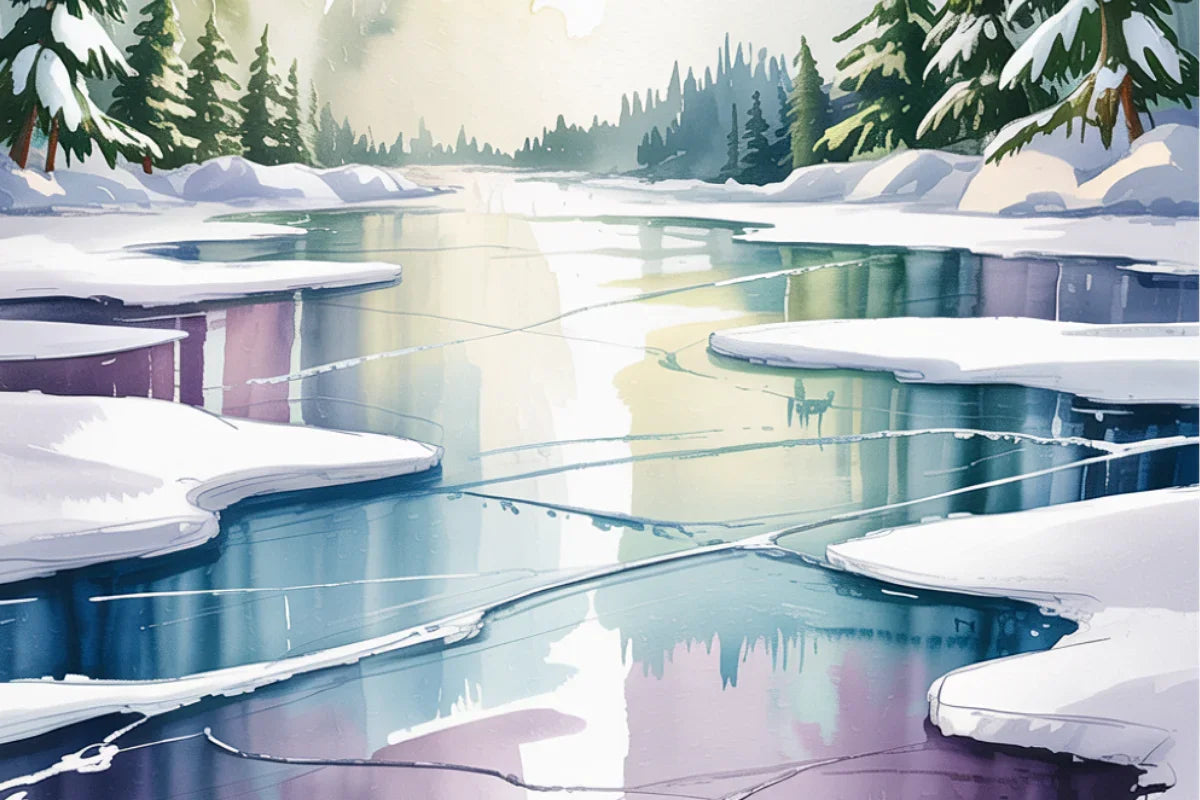 Frozen Winter Lakes Background Papers - CraftNest - Digital Crafting and Art