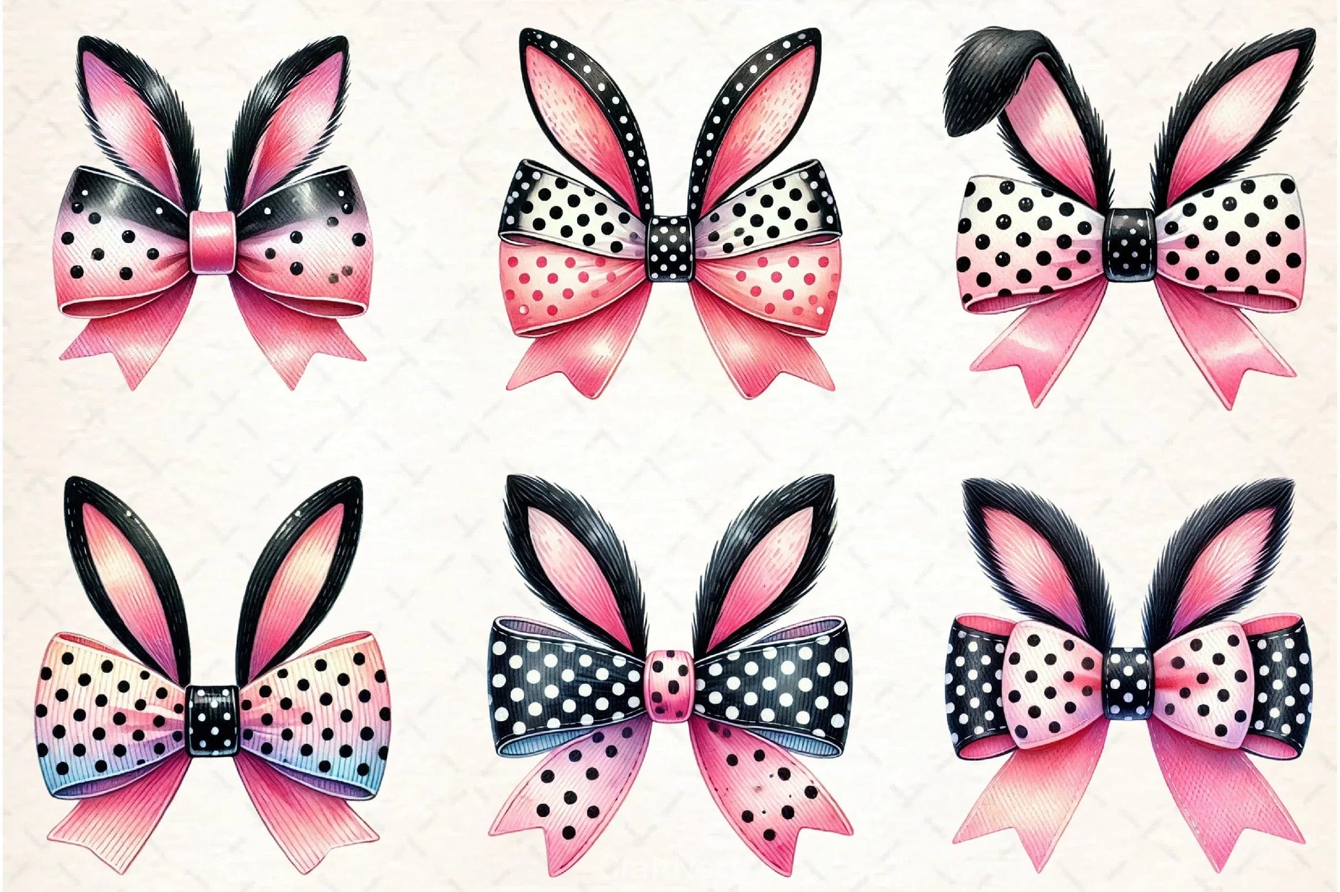 Easter Bunny Bow Clipart Bundle 2 - CraftNest - Digital Crafting and Art