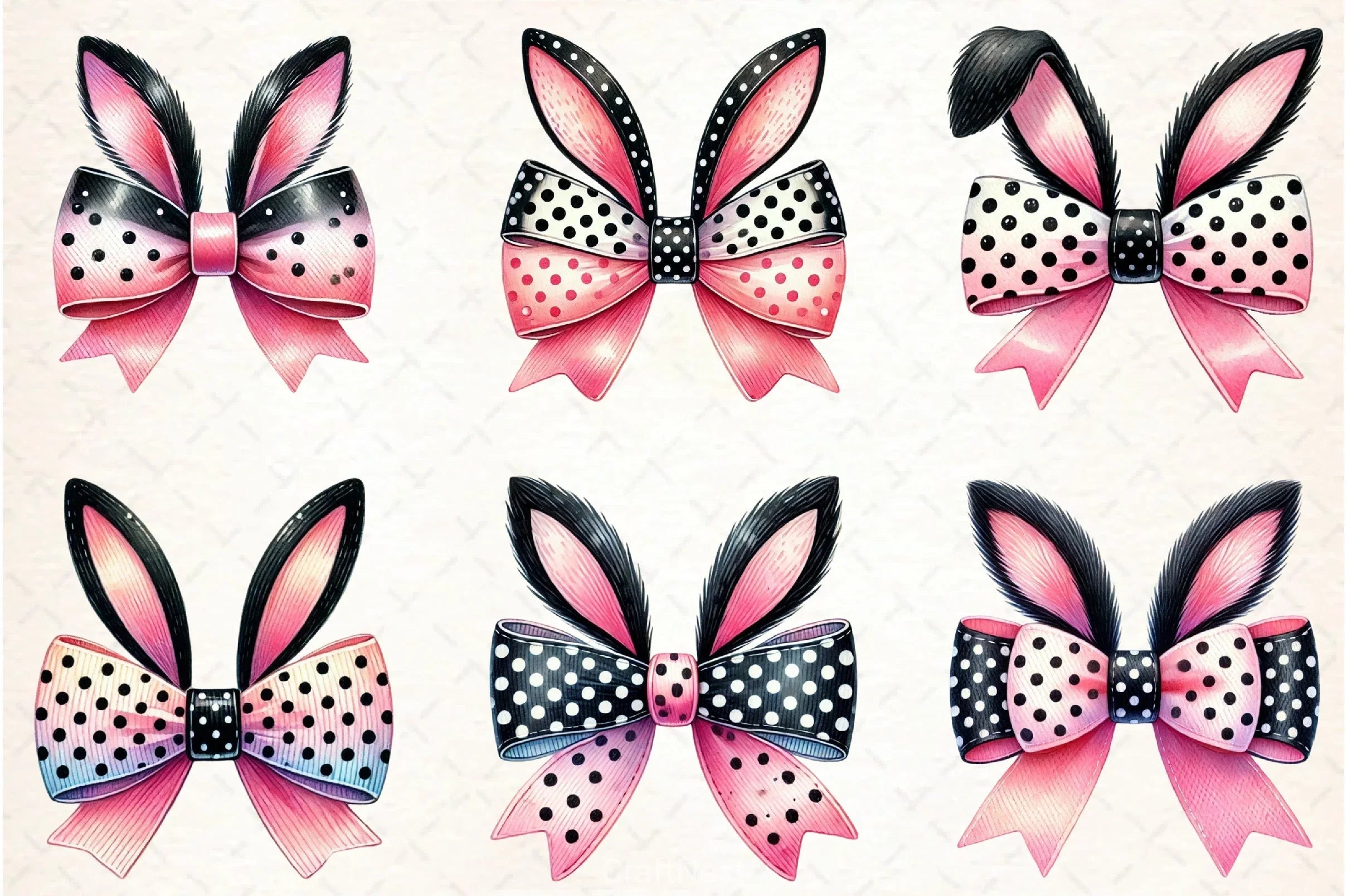 Easter Bunny Bow Clipart Bundle 2 - CraftNest - Digital Crafting and Art