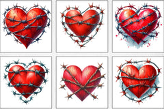 Valentine Barbed Wire Heart Clipart Bundle - CraftNest - Digital Crafting and Art