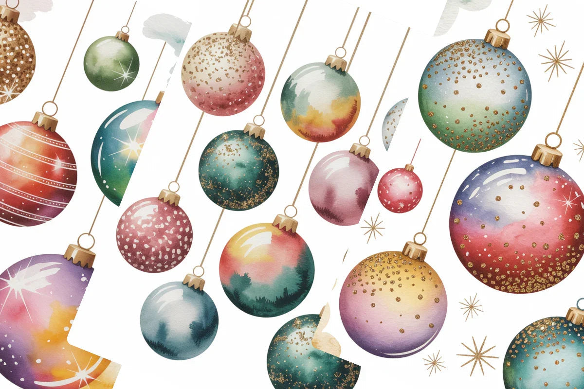 Christmas Baubles Junk Journal Papers - CraftNest - Digital Crafting and Art