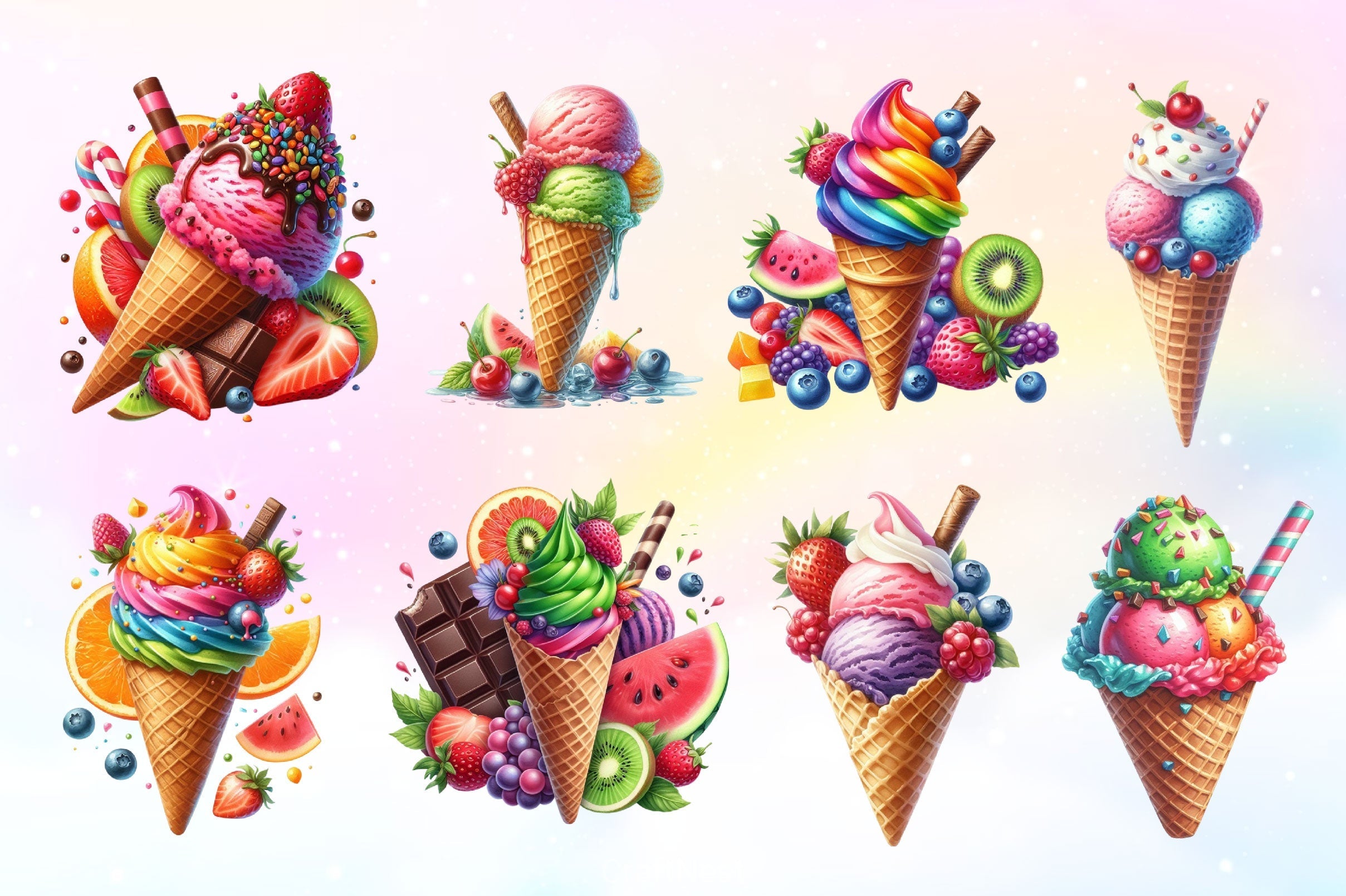 Summer Ice Cream Clipart Bundle 10