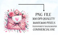 Pink Valentine Crochet Envelopes Clipart Bundle - CraftNest - Digital Crafting and Art