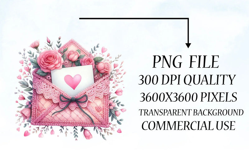 Pink Valentine Crochet Envelopes Clipart Bundle - CraftNest - Digital Crafting and Art