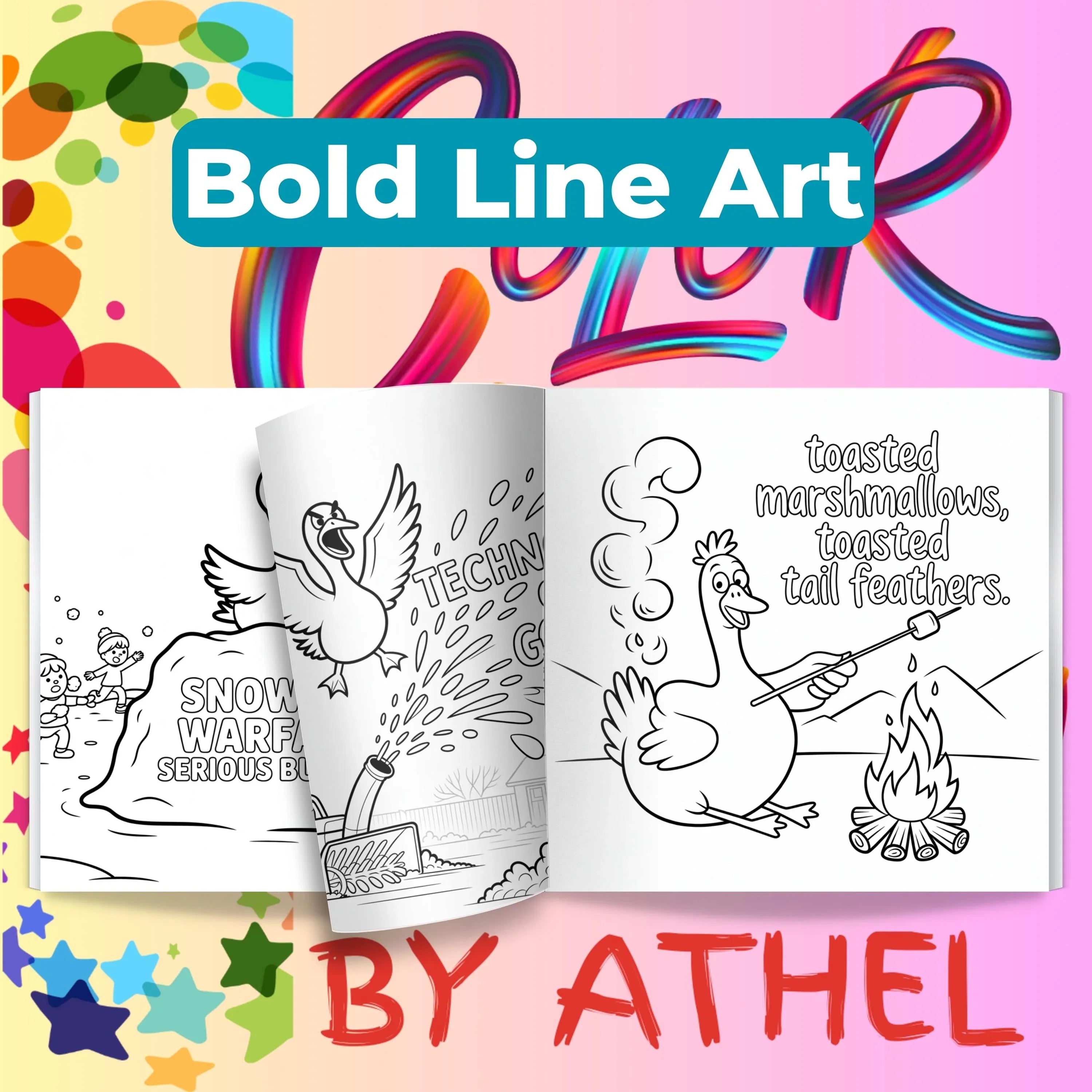 Funny Christmas Goose Coloring Book Bundle - CraftNest - Digital Crafting and Art