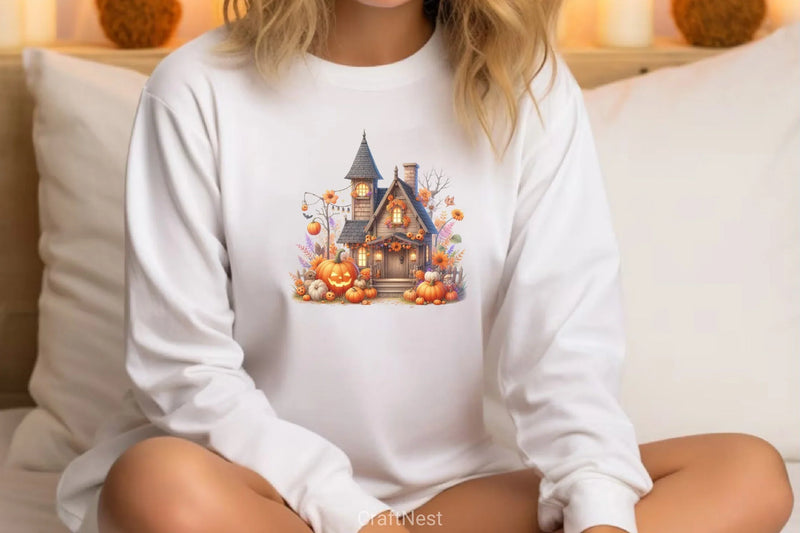 Cute Pumpkin House Clipart Bundle - CraftNest - Digital Crafting and Art