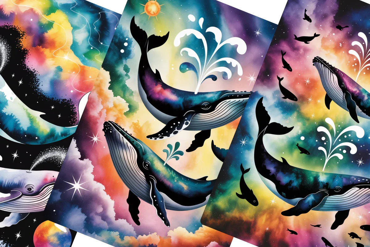 Whale Song Junk Journal Papers - CraftNest - Digital Crafting and Art