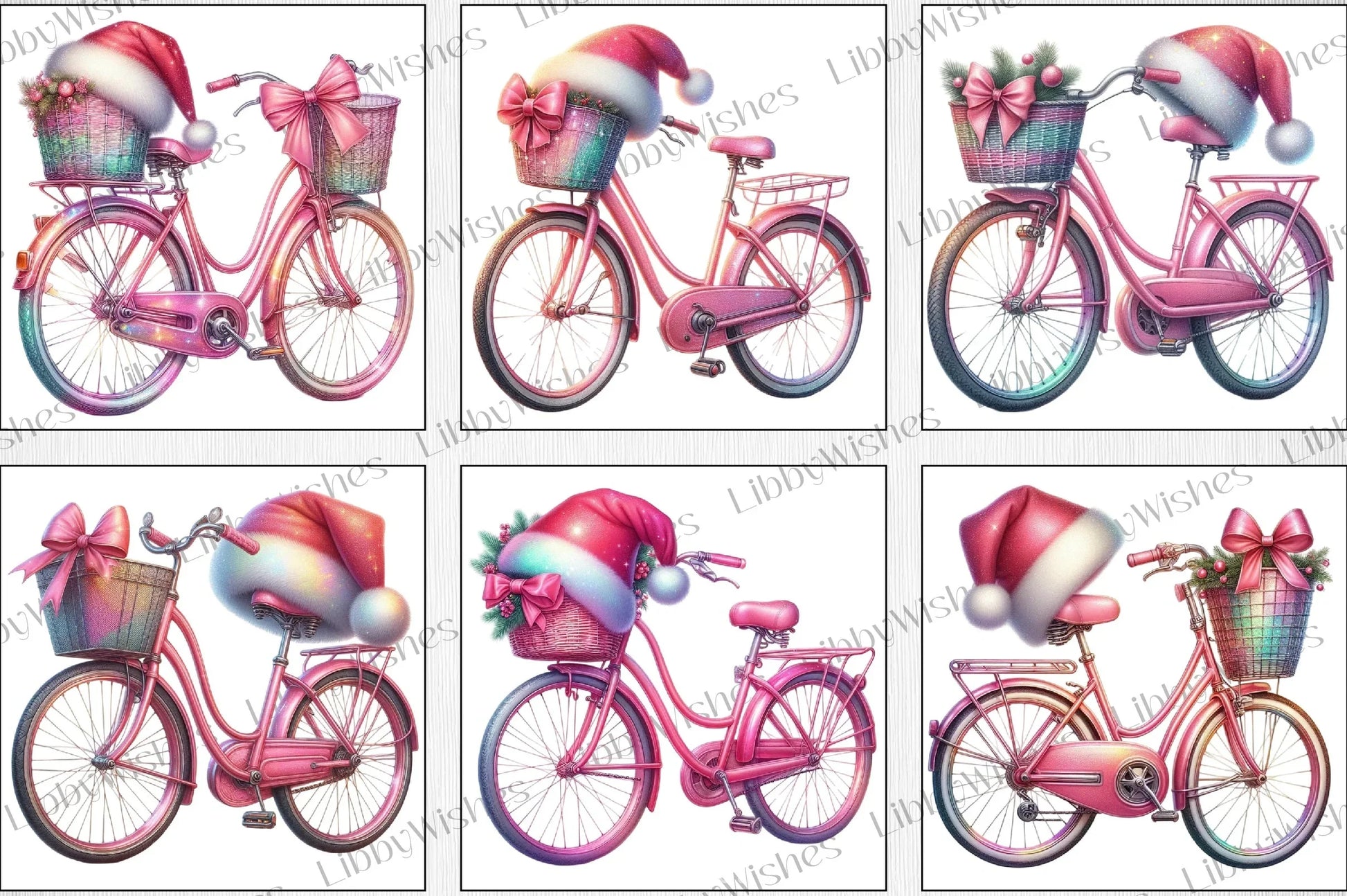 Christmas Bicycle Clipart Bundle - CraftNest - Digital Crafting and Art