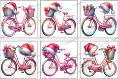 Christmas Bicycle Clipart Bundle - CraftNest - Digital Crafting and Art