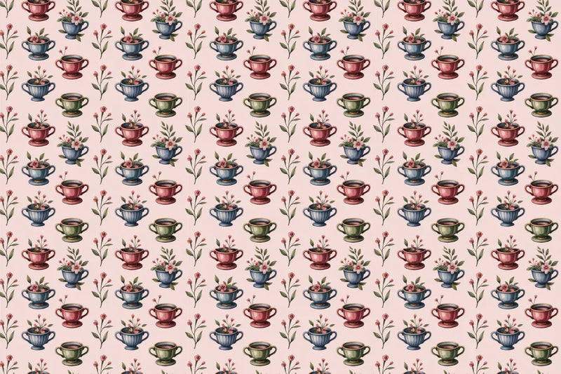 Teacups Seamless Papers - CraftNest - Digital Crafting and Art