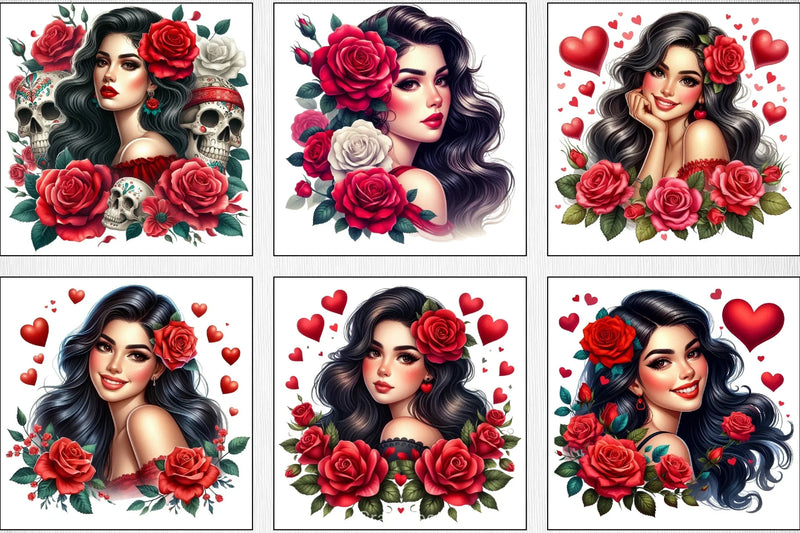 Valentine's Day Girl Clipart Bundle 4 - CraftNest - Digital Crafting and Art