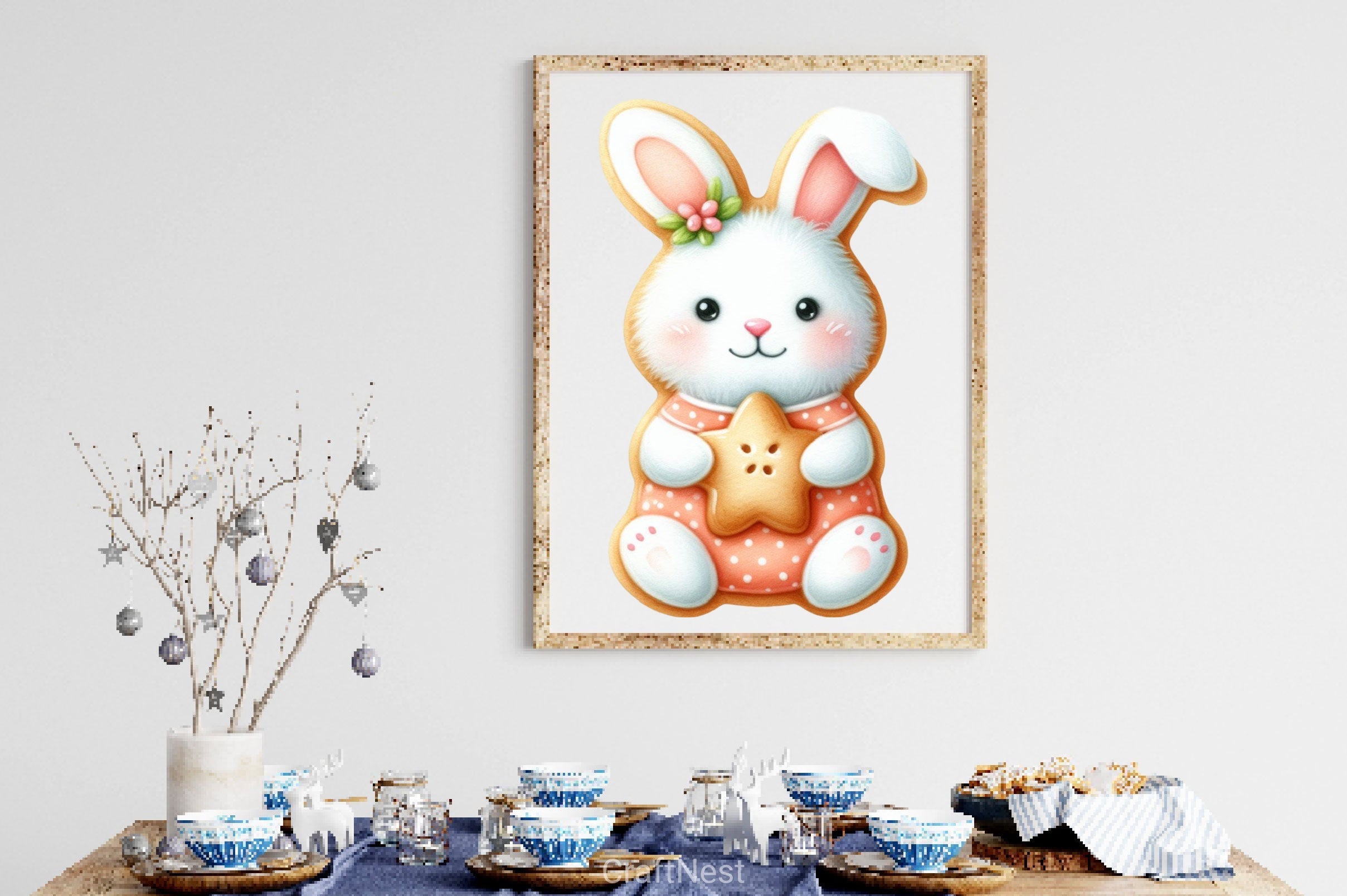 Easter Biscuit Bunny Clipart Bundle 2