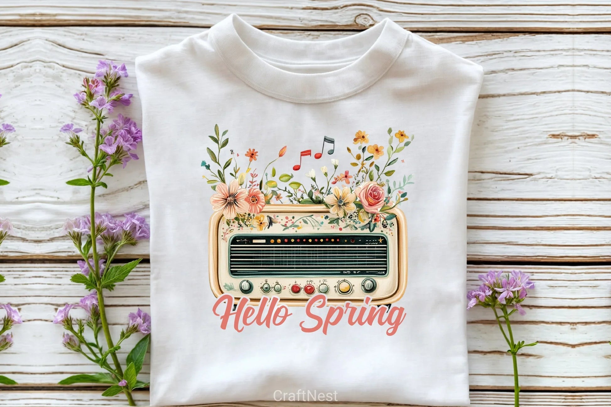 Hello Spring Radio Flower Clipart Bundle - CraftNest - Digital Crafting and Art