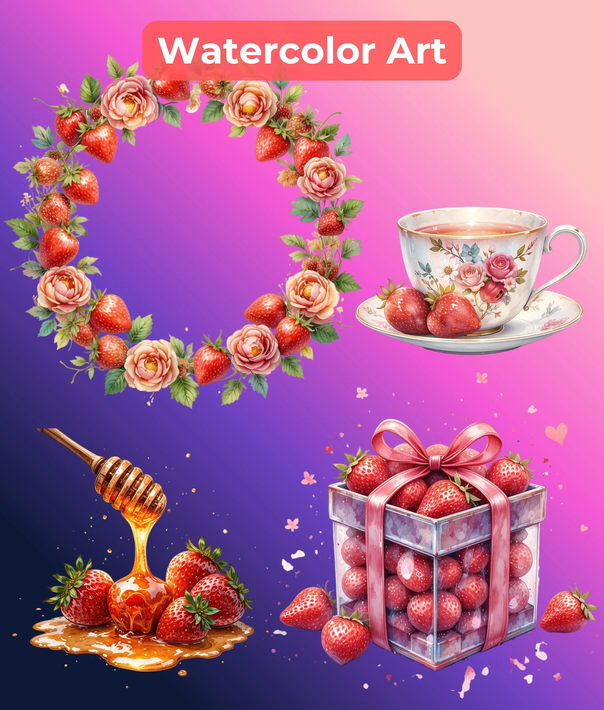 Strawberry Clipart Bundle - CraftNest - Digital Crafting and Art