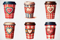 Christmas Plaid Coffee Cup Clipart Bundle - CraftNest - Digital Crafting and Art