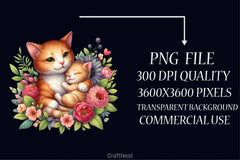 Mother's Day Cat Clipart Bundle - CraftNest - Digital Crafting and Art