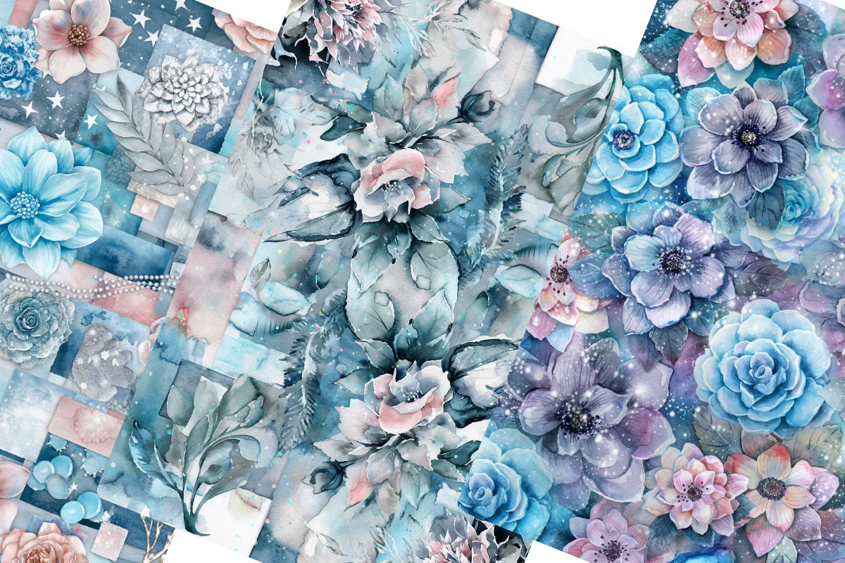Enchanted Florals Junk Journal Papers - CraftNest - Digital Crafting and Art