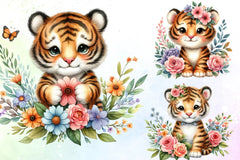 Tiger Flowers Clipart Bundle - CraftNest - Digital Crafting and Art