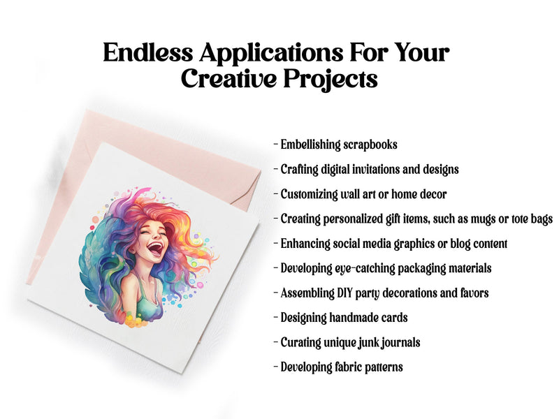 Rainbow Mermaids Clipart - CraftNest