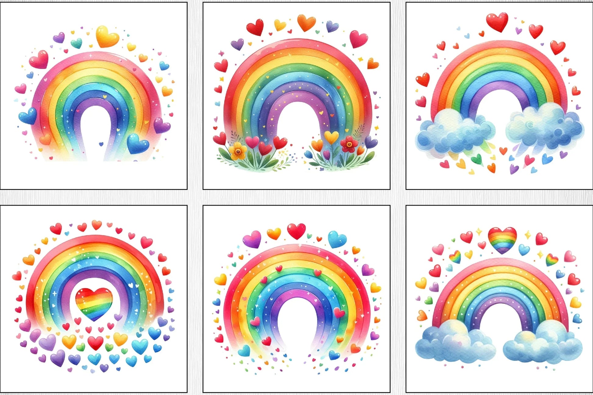 Valentine's Day Rainbow Clipart Bundle - CraftNest - Digital Crafting and Art