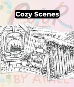 Cozy Winter Coloring Books Bundle - CraftNest - Digital Crafting and Art