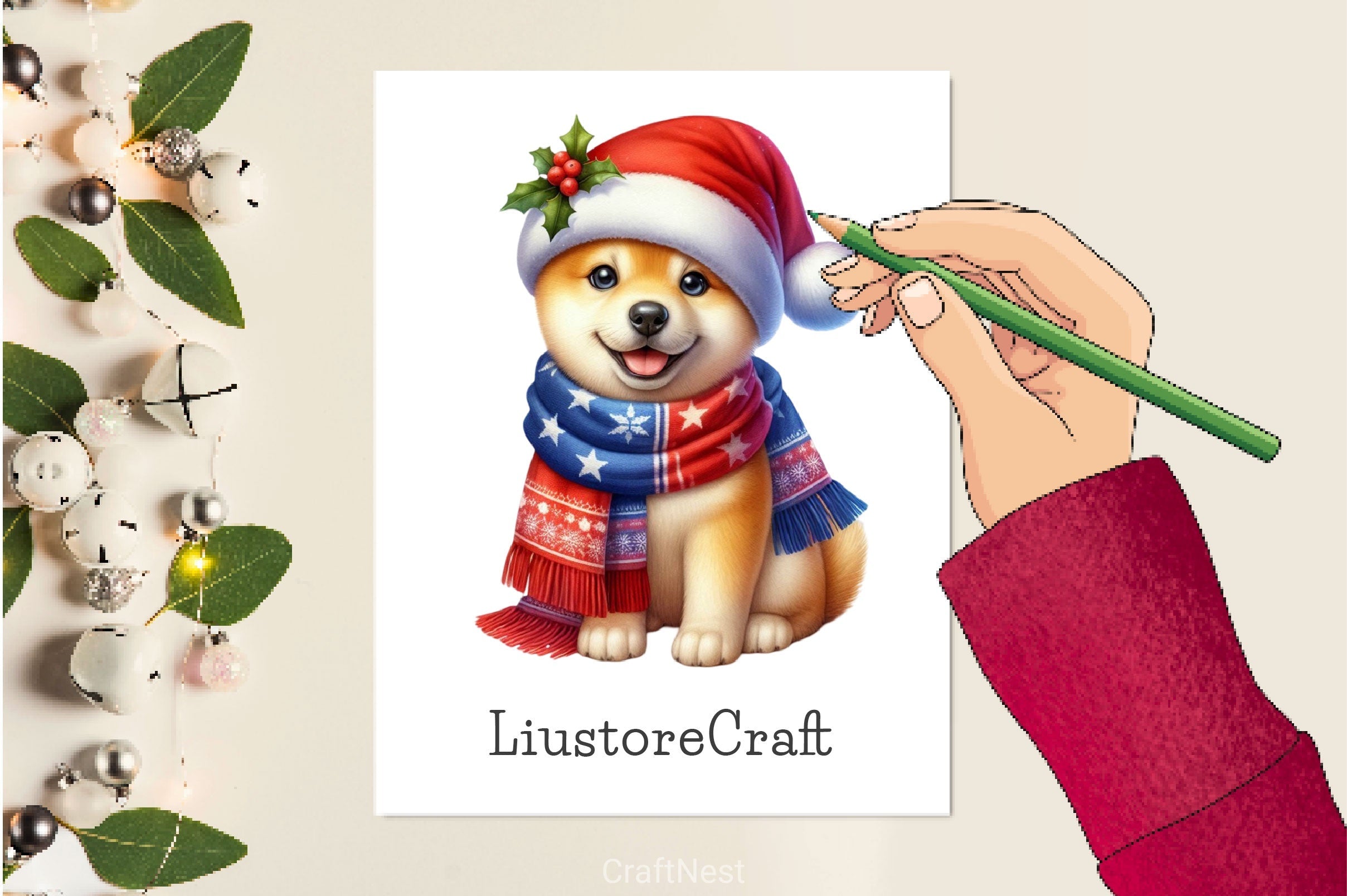 Christmas Dog Clipart Bundle 2