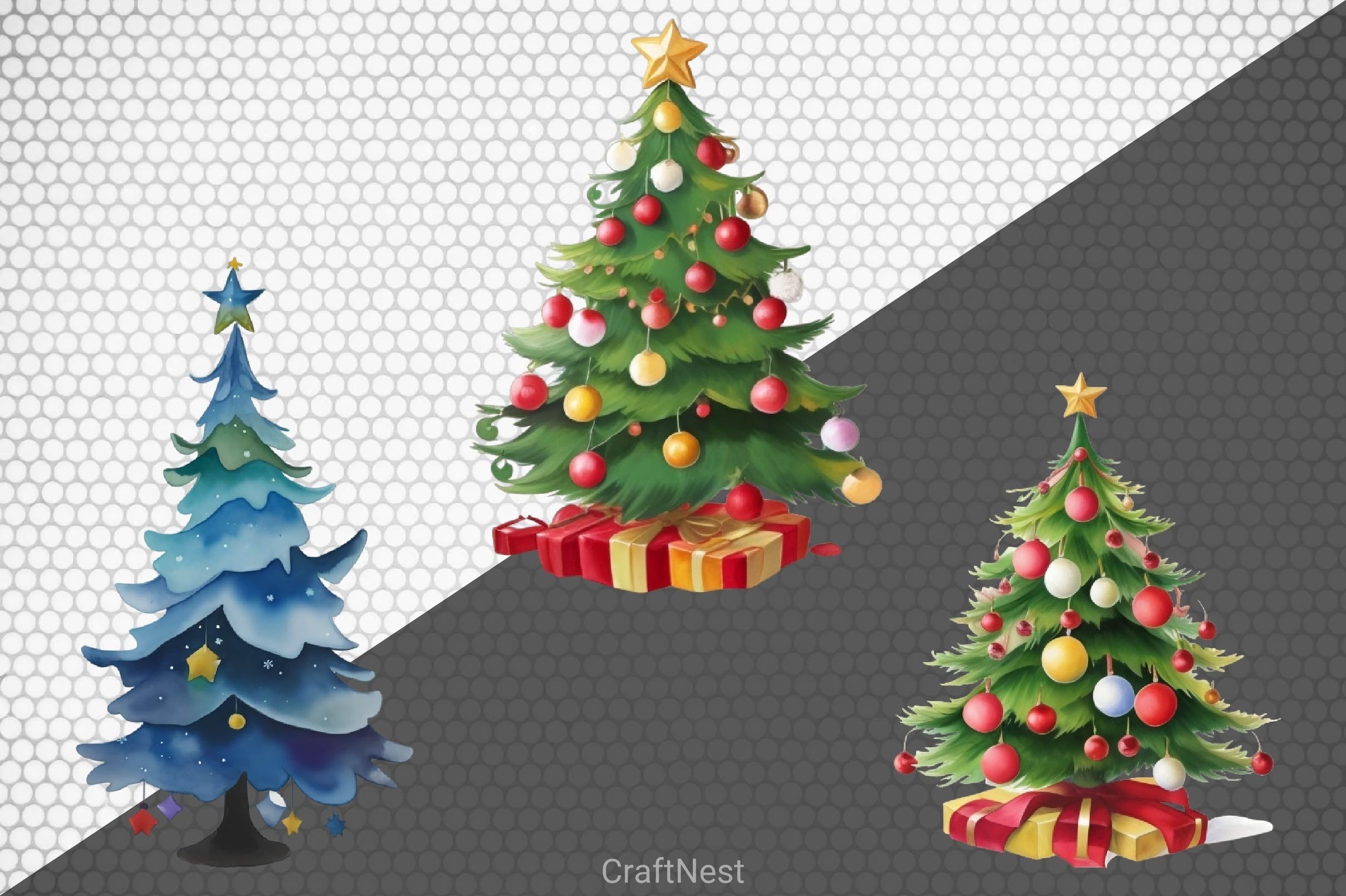 Christmas Tree Clipart Bundle 13