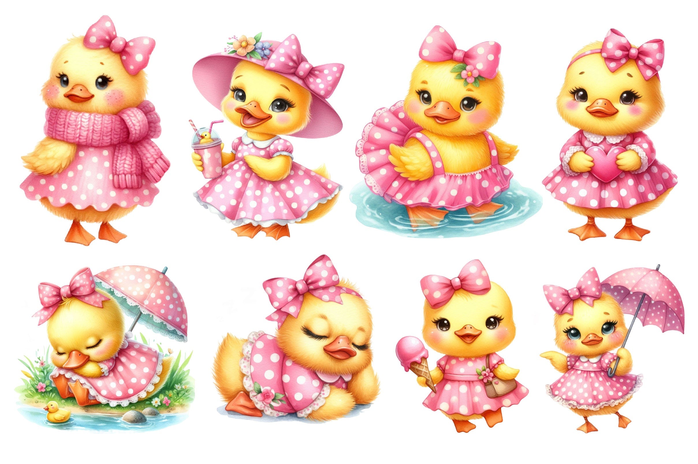 Lovely Ducks Clipart Bundle 2