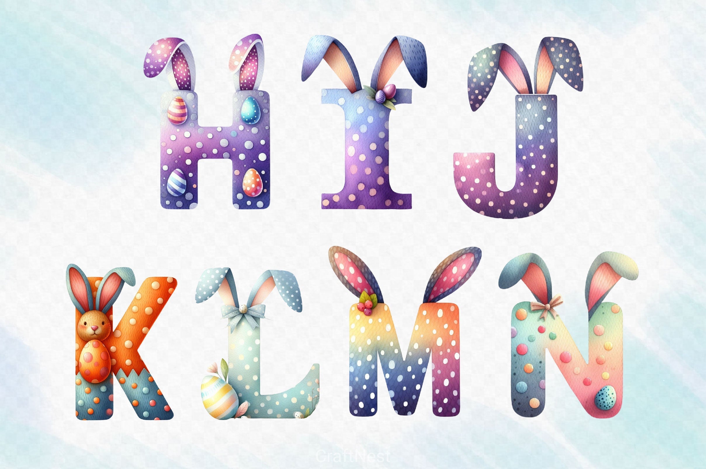 Easter Alphabet And Number Clipart Bundle 2