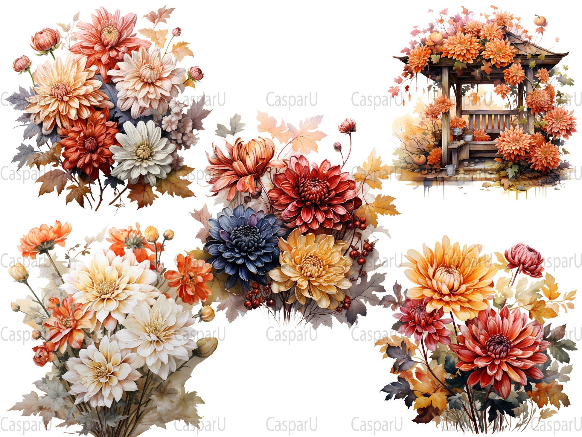 Chrysanthemum Bloom Clipart - CraftNest